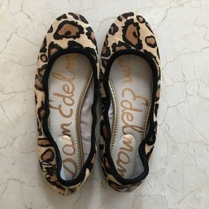 Sam Edelman Leopard Calf Hair Flats